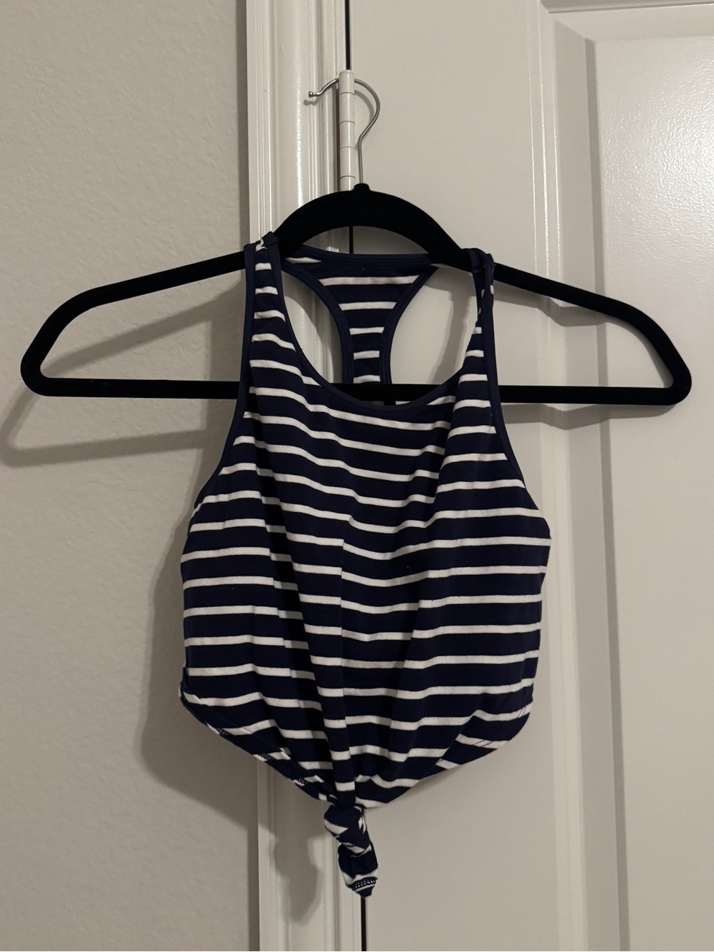 OFFLINE By Aerie tie-front crop tank size S navy blue color
